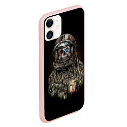 Чехол iPhone 11 матовый NASA: Death Astronaut, цвет: 3D-светло-розовый — фото 2