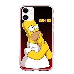 Чехол iPhone 11 матовый Homer Genius, цвет: 3D-светло-розовый