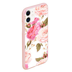 Чехол iPhone 11 матовый Spring Flowers, цвет: 3D-светло-розовый — фото 2