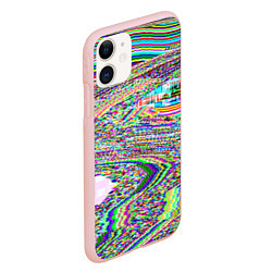 Чехол iPhone 11 матовый Optical Glitch, цвет: 3D-светло-розовый — фото 2