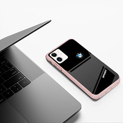 Чехол iPhone 11 матовый BMW SPORT БМВ СПОРТ, цвет: 3D-светло-розовый — фото 2