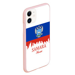 Чехол iPhone 11 матовый Samara: Russia, цвет: 3D-светло-розовый — фото 2