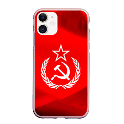Чехол iPhone 11 матовый Патриот СССР, цвет: 3D-светло-розовый