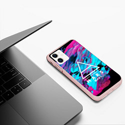 Чехол iPhone 11 матовый 30 STM: Neon Colours, цвет: 3D-светло-розовый — фото 2