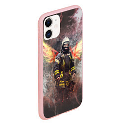 Чехол iPhone 11 матовый Пожарный ангел цвета 3D-баблгам — фото 2