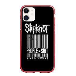 Чехол iPhone 11 матовый Slipknot: People Shit цвета 3D-красный — фото 1