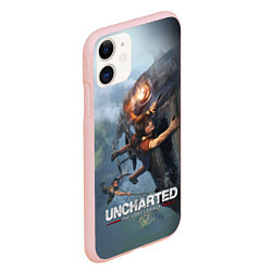 Чехол iPhone 11 матовый Uncharted: The Lost Legacy, цвет: 3D-светло-розовый — фото 2