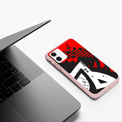 Чехол iPhone 11 матовый Grunge Art, цвет: 3D-светло-розовый — фото 2