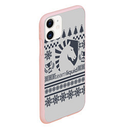 Чехол iPhone 11 матовый Team Liquid: Grey Winter, цвет: 3D-светло-розовый — фото 2