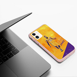 Чехол iPhone 11 матовый LeBron James: NBA Star, цвет: 3D-светло-розовый — фото 2