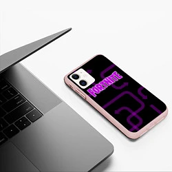 Чехол iPhone 11 матовый Fortnite: Violet Edition, цвет: 3D-светло-розовый — фото 2