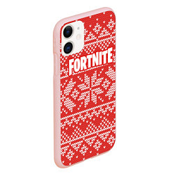 Чехол iPhone 11 матовый Fortnite New Year, цвет: 3D-светло-розовый — фото 2