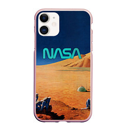 Чехол iPhone 11 матовый NASA on Mars, цвет: 3D-светло-розовый