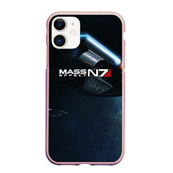Чехол iPhone 11 матовый Mass Effect N7, цвет: 3D-светло-розовый