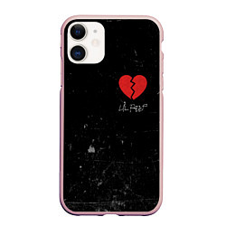 Чехол iPhone 11 матовый Lil Peep: Broken Heart, цвет: 3D-светло-розовый