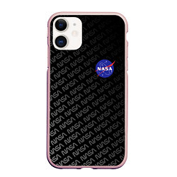 Чехол iPhone 11 матовый NASA: Dark Space, цвет: 3D-светло-розовый