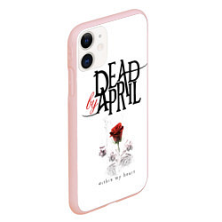 Чехол iPhone 11 матовый Dead by April, цвет: 3D-светло-розовый — фото 2