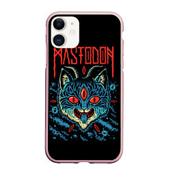 Чехол iPhone 11 матовый Mastodon: Demonic Cat, цвет: 3D-светло-розовый