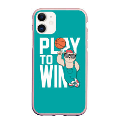 Чехол iPhone 11 матовый Play to win, цвет: 3D-светло-розовый