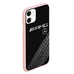 Чехол iPhone 11 матовый Mercedes AMG: Street Racing, цвет: 3D-светло-розовый — фото 2