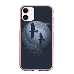 Чехол iPhone 11 матовый Vikings, цвет: 3D-светло-розовый