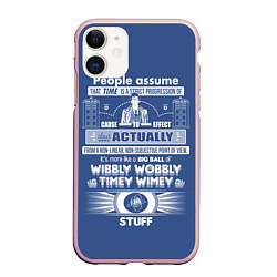 Чехол iPhone 11 матовый Doctor Who, цвет: 3D-светло-розовый