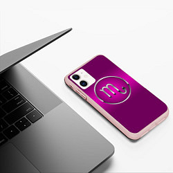 Чехол iPhone 11 матовый Scorpio Скорпион, цвет: 3D-светло-розовый — фото 2