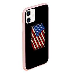 Чехол iPhone 11 матовый Флаг, цвет: 3D-светло-розовый — фото 2