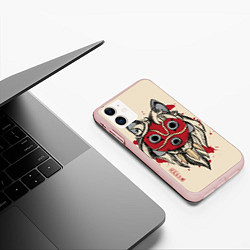 Чехол iPhone 11 матовый Princess Mononoke, цвет: 3D-светло-розовый — фото 2