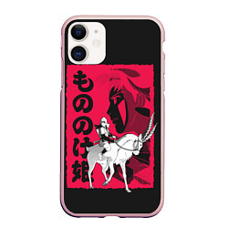 Чехол iPhone 11 матовый Princess Mononoke, цвет: 3D-светло-розовый