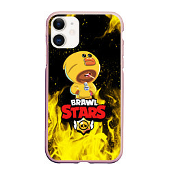 Чехол iPhone 11 матовый BRAWL STARS SALLY LEON, цвет: 3D-светло-розовый