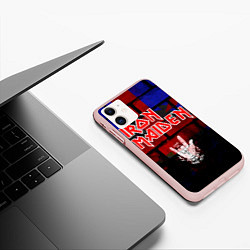 Чехол iPhone 11 матовый Iron Maiden, цвет: 3D-светло-розовый — фото 2