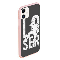Чехол iPhone 11 матовый Fortnite Loser, цвет: 3D-светло-розовый — фото 2