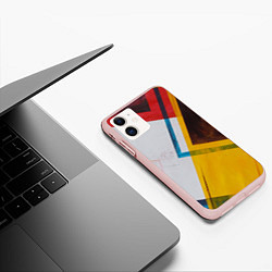 Чехол iPhone 11 матовый Геометрия, цвет: 3D-светло-розовый — фото 2