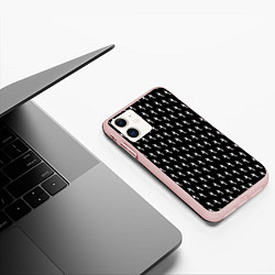 Чехол iPhone 11 матовый LiL PEEP Pattern, цвет: 3D-светло-розовый — фото 2