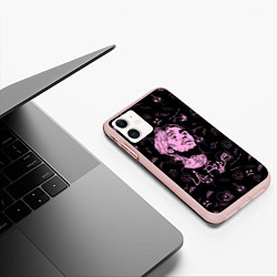 Чехол iPhone 11 матовый LIL PEEP, цвет: 3D-светло-розовый — фото 2