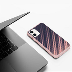 Чехол iPhone 11 матовый Dots pattern, цвет: 3D-светло-розовый — фото 2