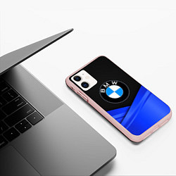 Чехол iPhone 11 матовый BMW, цвет: 3D-светло-розовый — фото 2