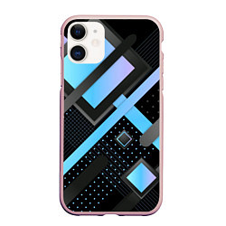 Чехол iPhone 11 матовый Modern Geometry, цвет: 3D-светло-розовый