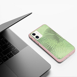 Чехол iPhone 11 матовый В джунгли, цвет: 3D-светло-розовый — фото 2