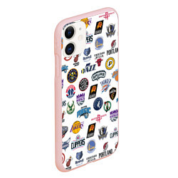 Чехол iPhone 11 матовый NBA Pattern, цвет: 3D-светло-розовый — фото 2