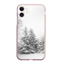 Чехол iPhone 11 матовый Winter Storm, цвет: 3D-светло-розовый