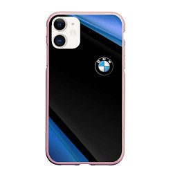 Чехол iPhone 11 матовый BMW, цвет: 3D-светло-розовый