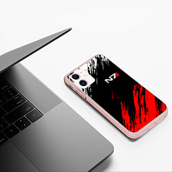 Чехол iPhone 11 матовый MASS EFFECT N7, цвет: 3D-светло-розовый — фото 2