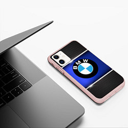 Чехол iPhone 11 матовый BMW, цвет: 3D-светло-розовый — фото 2