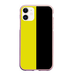 Чехол iPhone 11 матовый BLACK YELLOW, цвет: 3D-светло-розовый