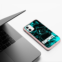 Чехол iPhone 11 матовый Fortnite Marshmello, цвет: 3D-светло-розовый — фото 2