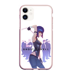 Чехол iPhone 11 матовый Ghost in the Shell Section 9, цвет: 3D-светло-розовый