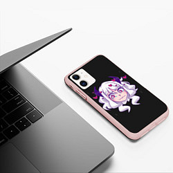 Чехол iPhone 11 матовый Helltaker, цвет: 3D-светло-розовый — фото 2