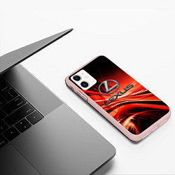 Чехол iPhone 11 матовый LEXUS, цвет: 3D-светло-розовый — фото 2